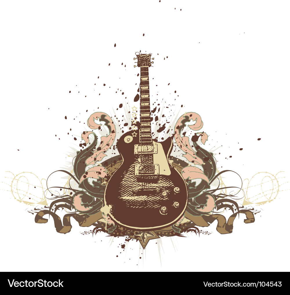 Grunge Guitar Background Vector Image