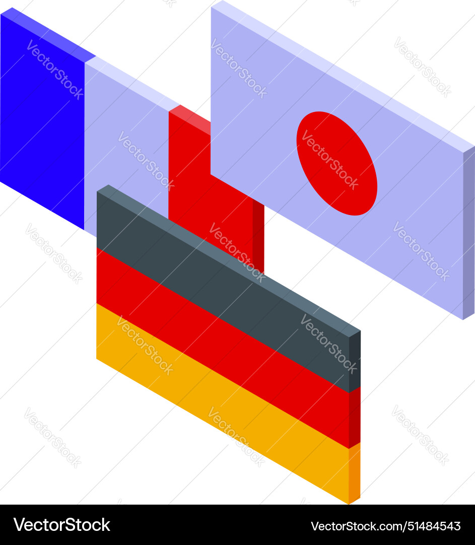 Isometric design with overlapping geometric shapes Vector Image