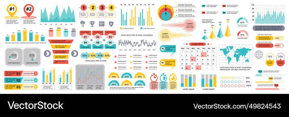 Mega set of infographic elements data Mega set of infographic elements data Vector Image