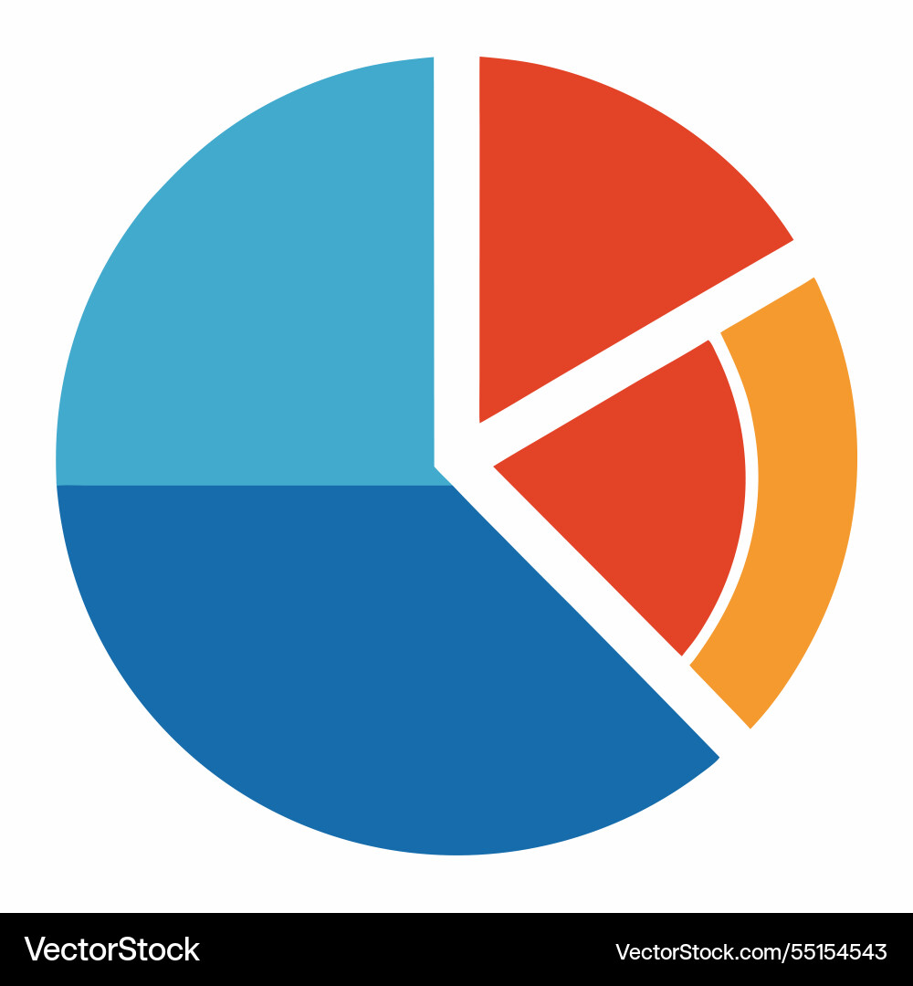 Modern pie chart analytics icon for data Vector Image
