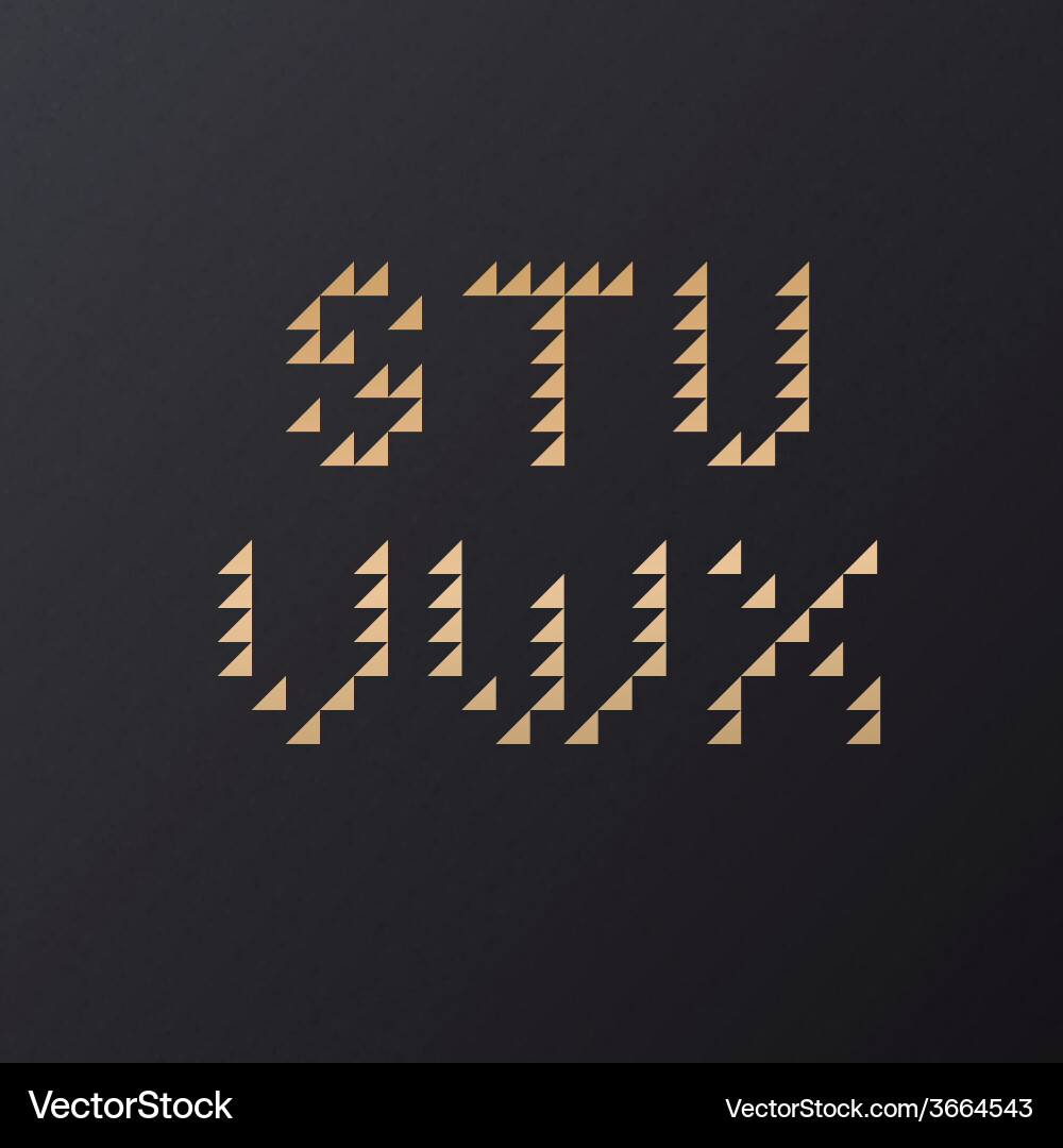 Retro Geometric Triangle Font vector image