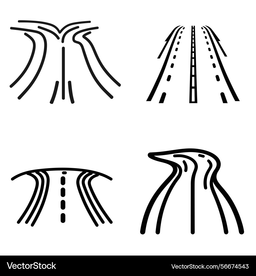 Road path direction design with diverging Vector Image