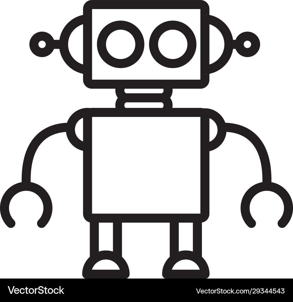 Robot technology character artificial machine vector image