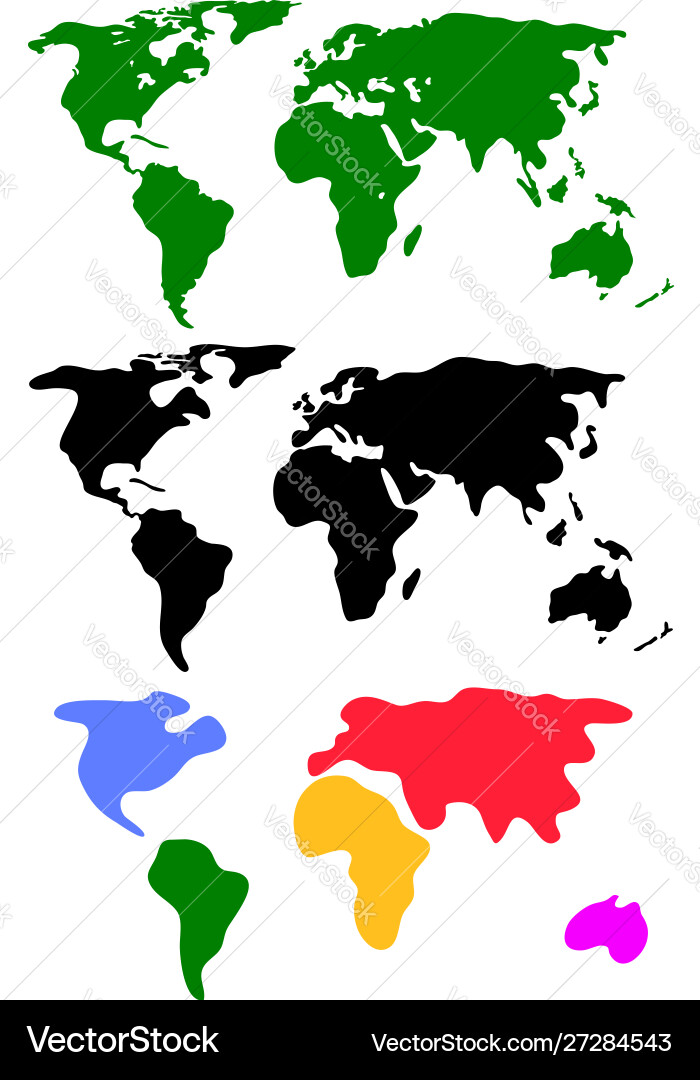 Set abstract world maps Set abstract world maps vector image