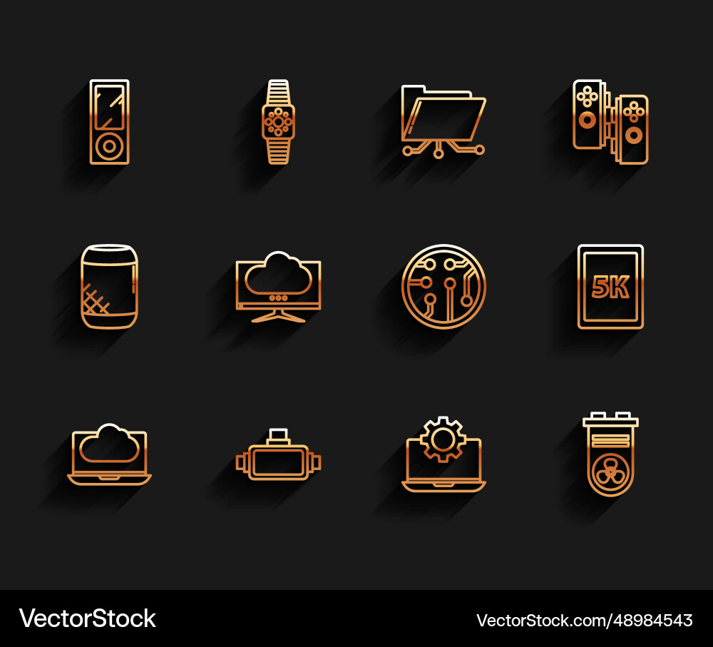 Set line cloud technology data transfer Set line cloud technology data transfer vector image