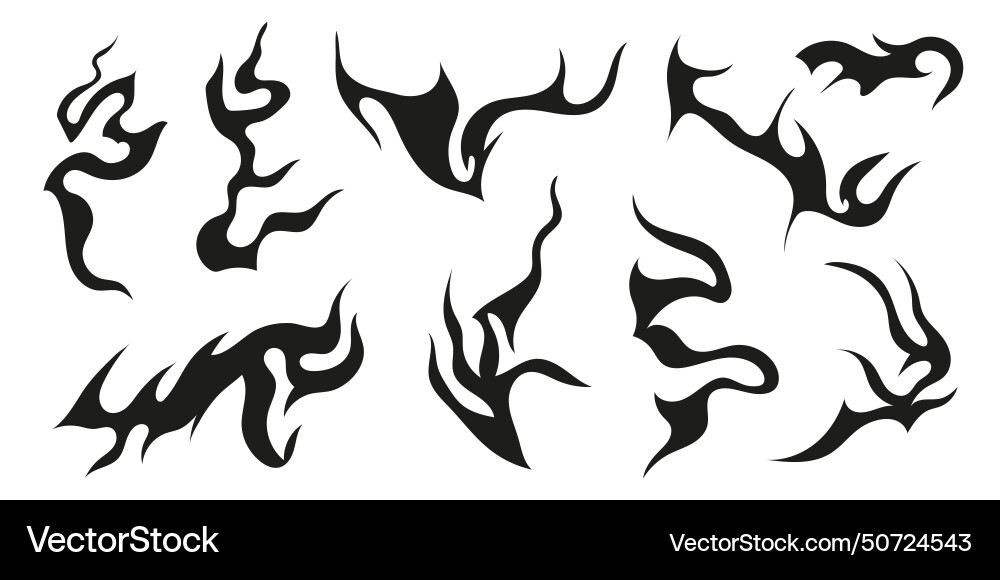 Set of y2k style design elements scars vector image