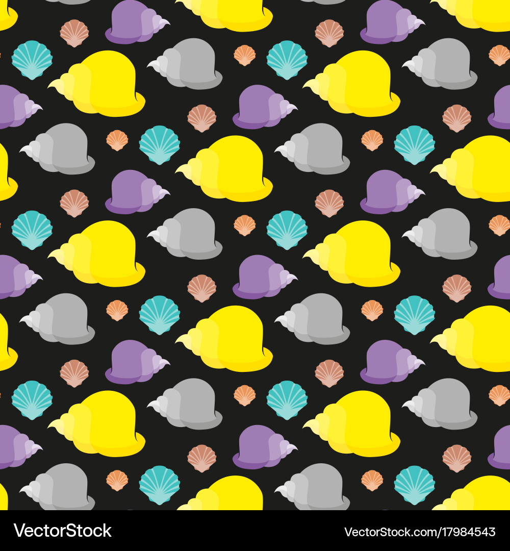 Shell flat pattern Vector Image