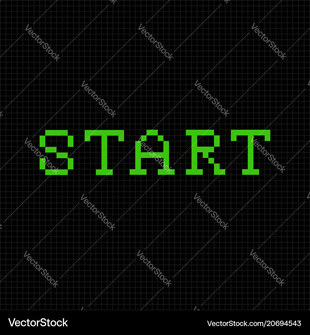 Start pixel text message art vector image