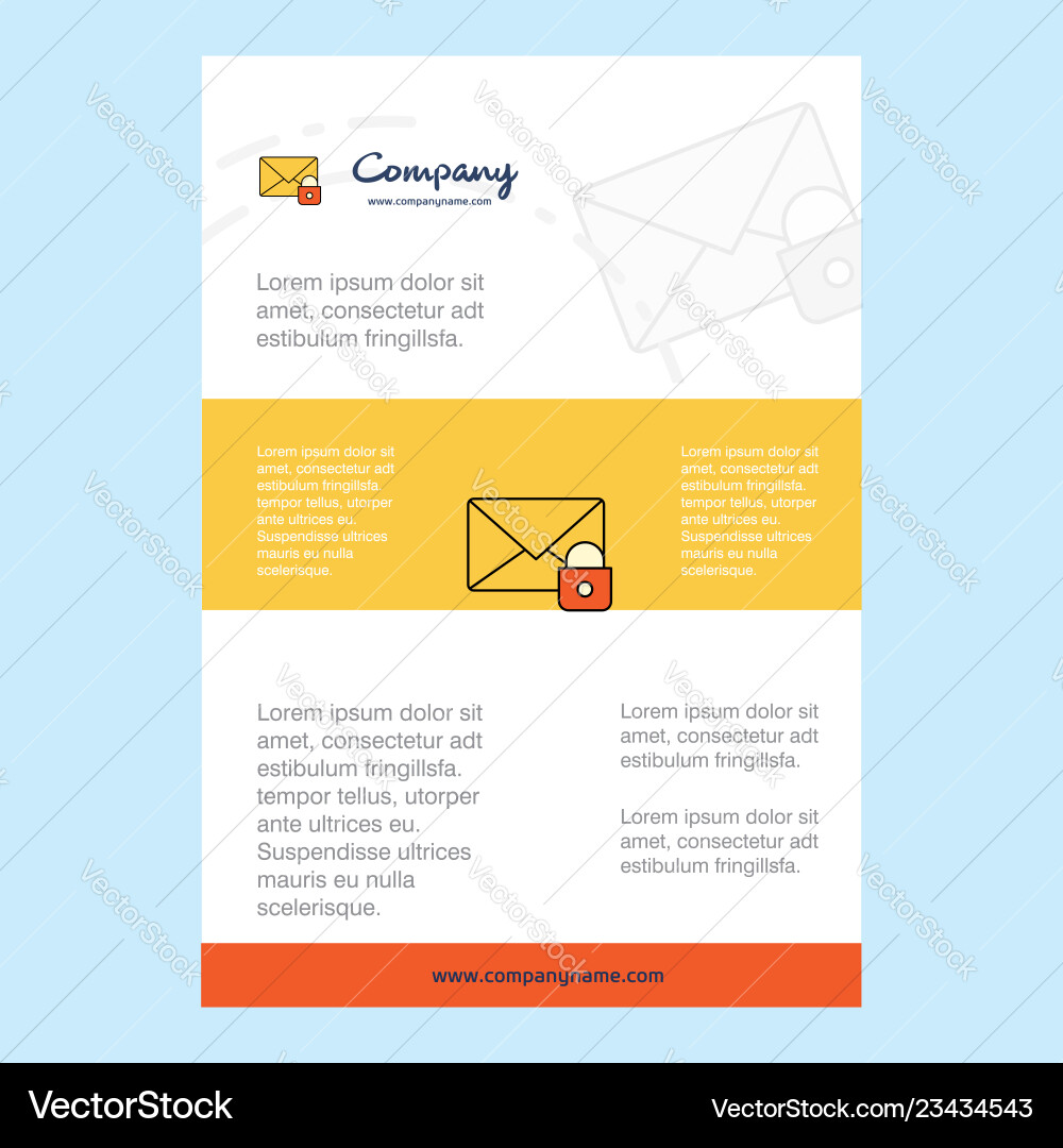 Template layout for secure mail company profile Vector Image