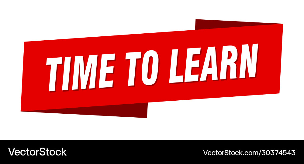 Time to learn banner template vector image