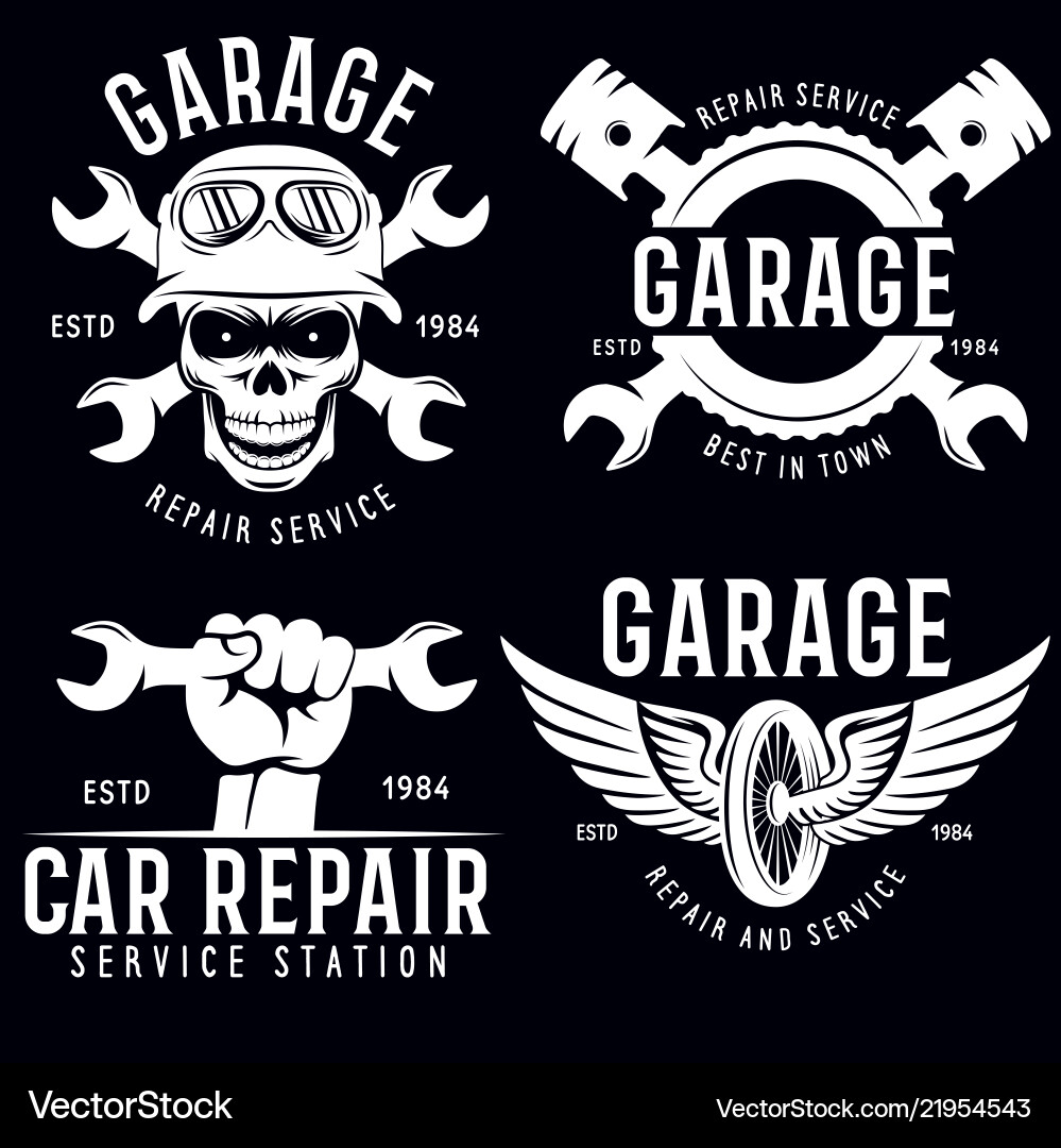 Vintage car service badges templates emblems Vintage car service badges templates emblems vector image