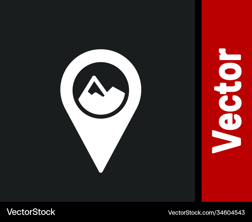White map pointer with mountain icon isolated White map pointer with mountain icon isolated vector image