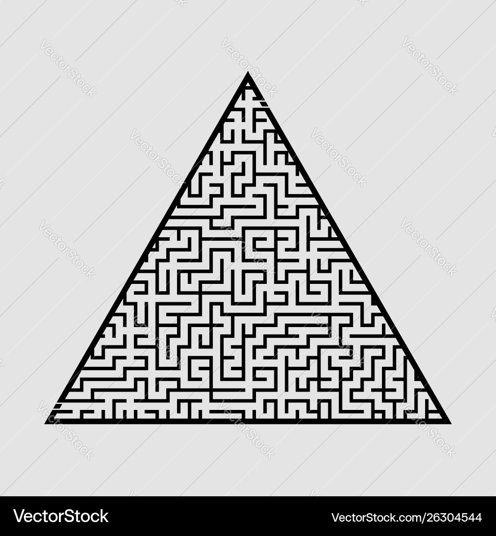 Complicated large triangular labyrinth game Complicated large triangular labyrinth game vector image