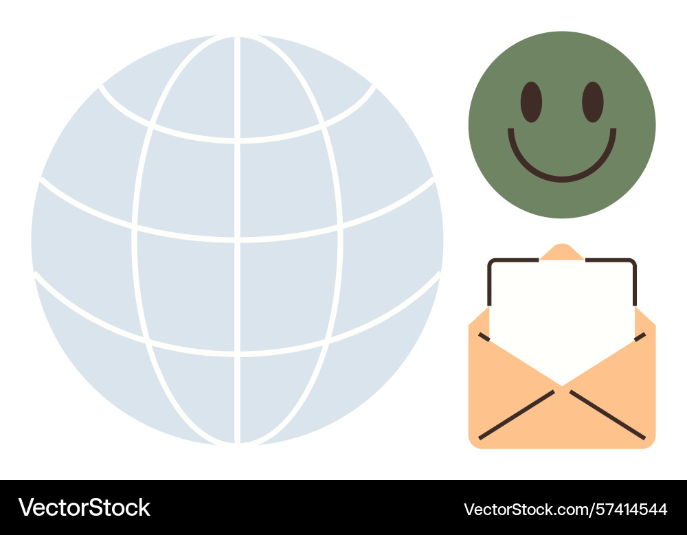 Global communication and connection with smiling Global communication and connection with smiling vector image