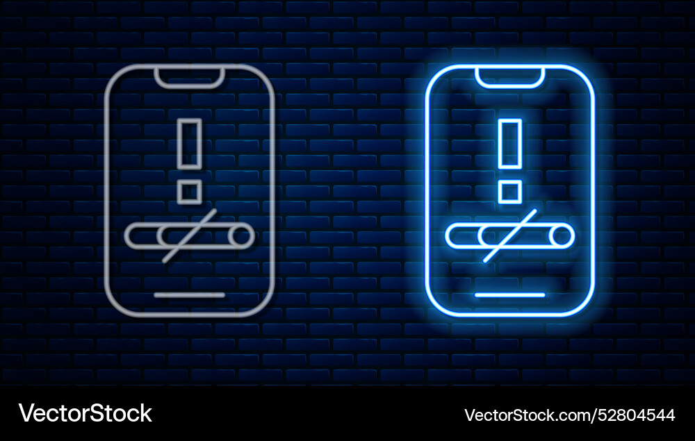 Glowing neon line no smoking icon isolated vector image