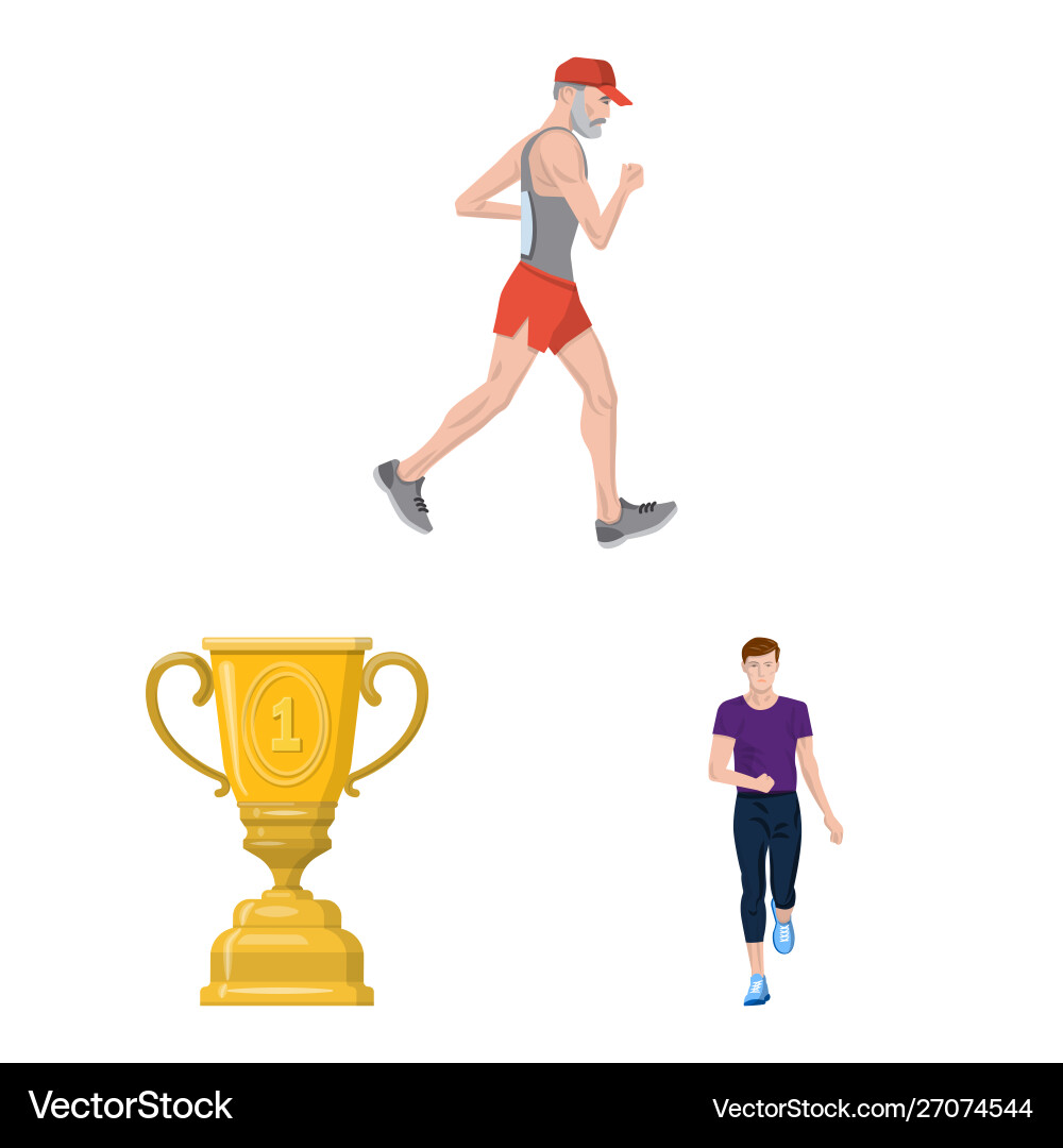Isolated object step and sprint symbol set Isolated object step and sprint symbol set vector image