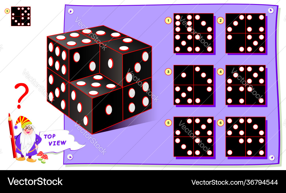 Logic puzzle game for kids need to find correct Logic puzzle game for kids need to find correct vector image