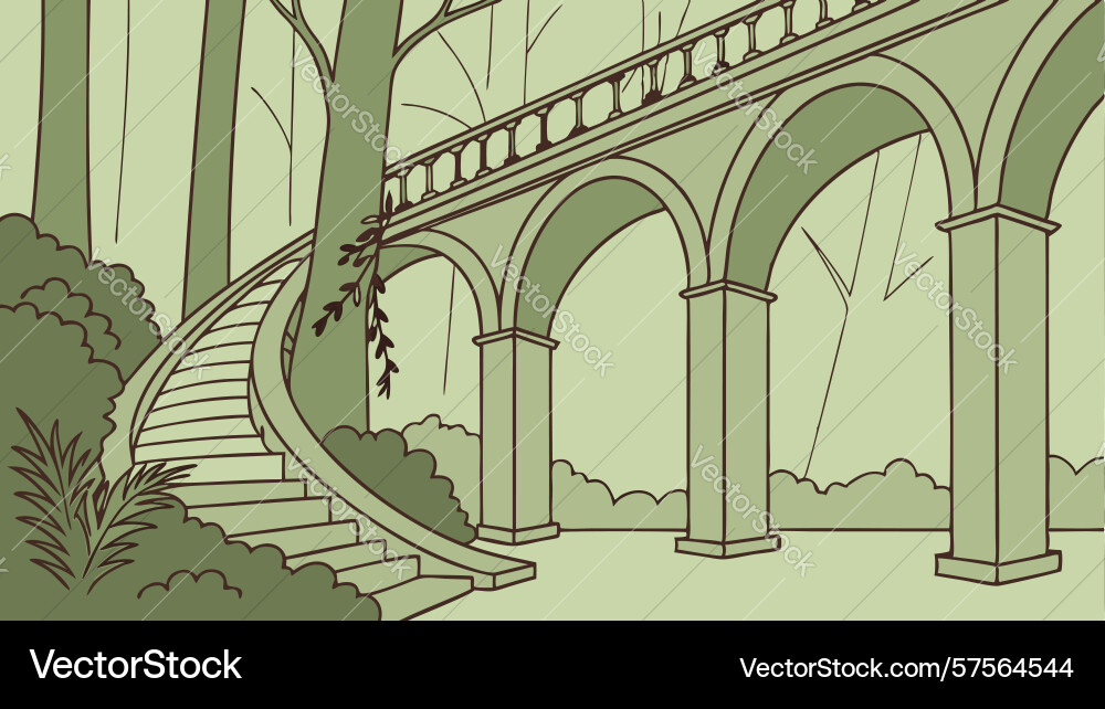 Magical forest path with arches and hidden Vector Image