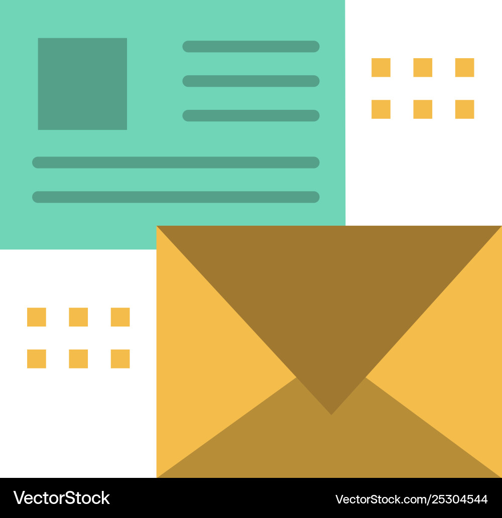 Mailing conversation emails list mail flat color Mailing conversation emails list mail flat color Vector Image
