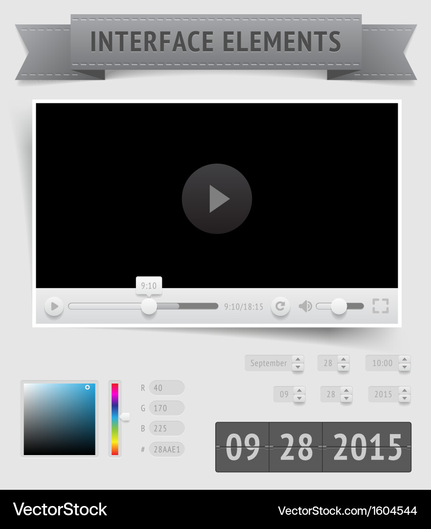 Modern UI Elements Collection vector image