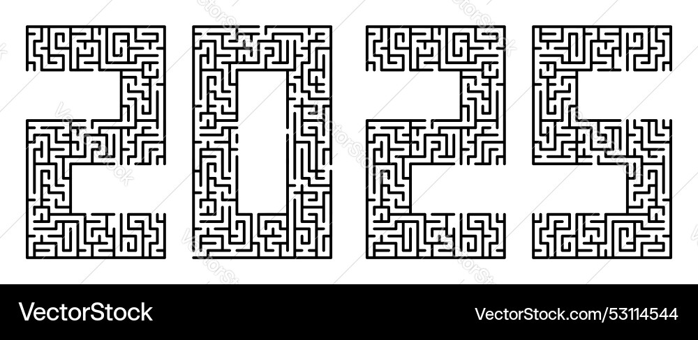New year 2025 numbers written in font made from New year 2025 numbers written in font made from vector image