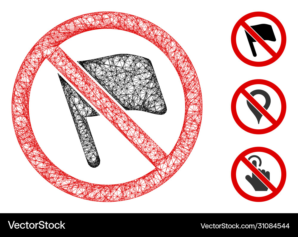 No flags polygonal web mesh No flags polygonal web mesh vector image