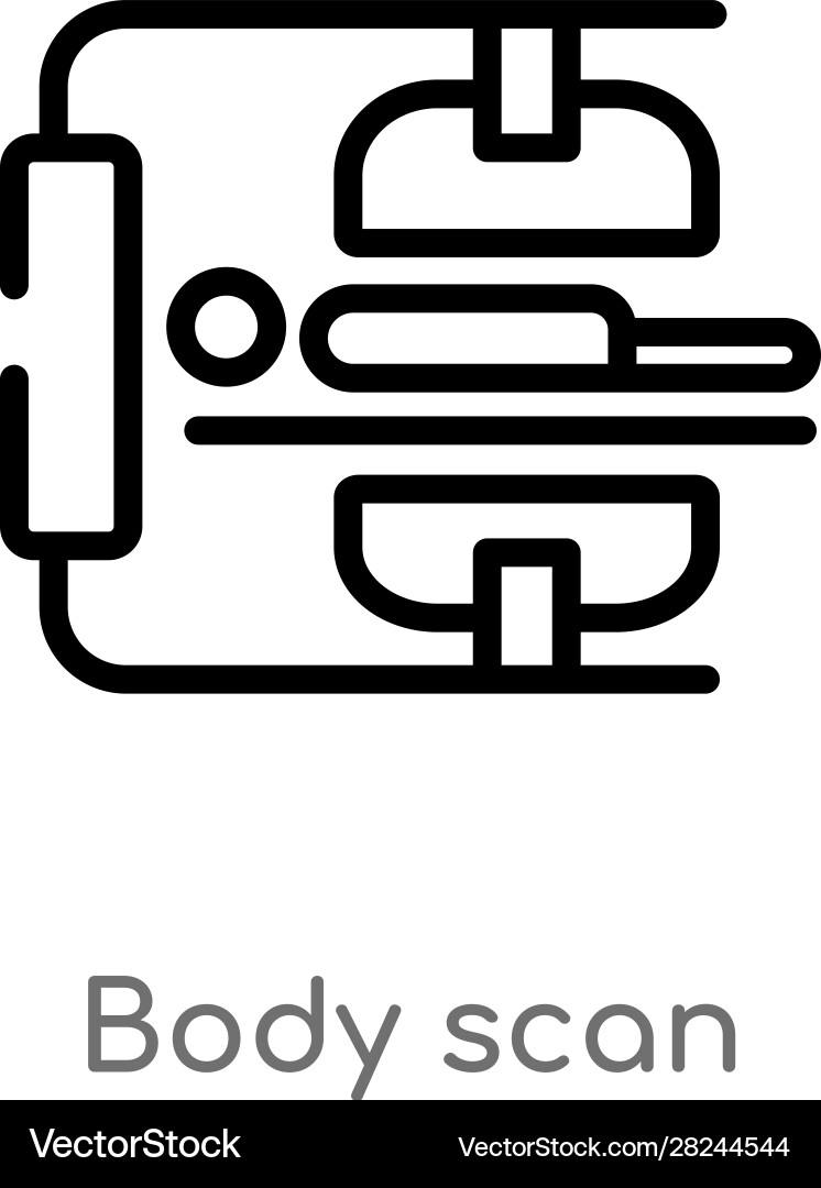 Outline body scan icon isolated black simple line Outline body scan icon isolated black simple line vector image