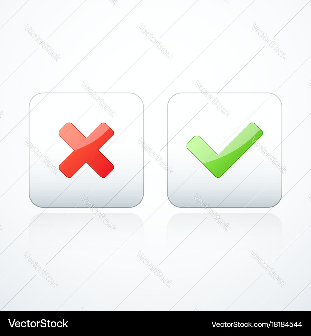 Set of tick and cross icons Vector Image