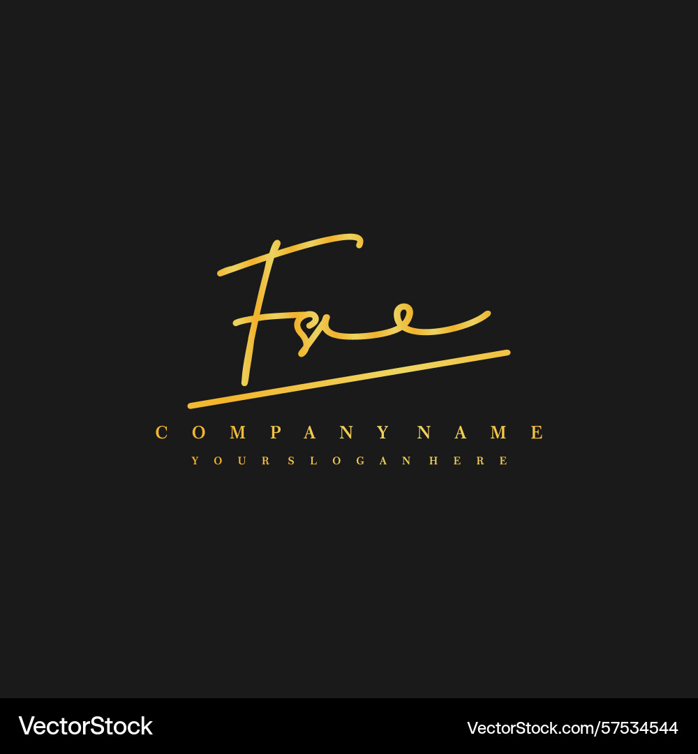 Signature style fs initial logos initials logo Vector Image