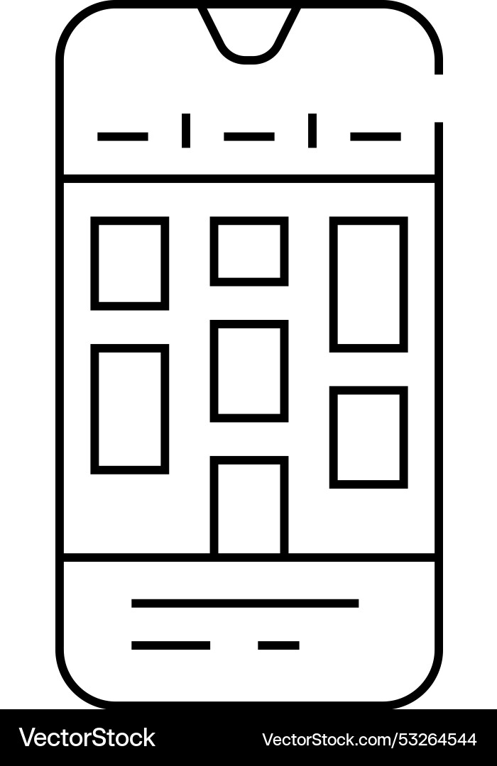 Time blocking app management line icon vector image