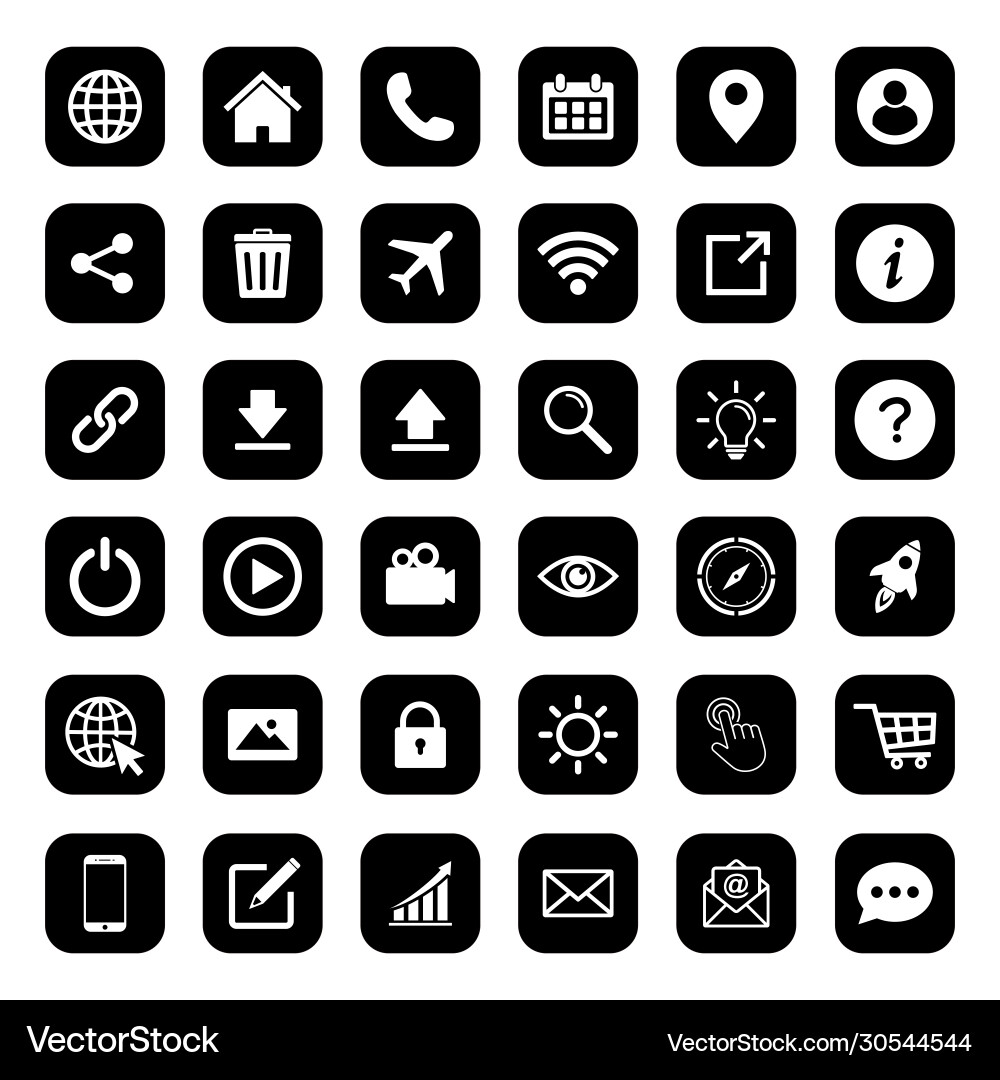 Website icon set web symbol vector image