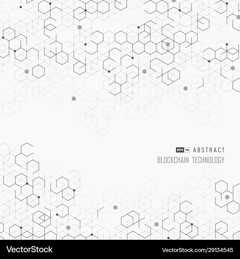 Abstract cover hexagonal geometric blockchain Abstract cover hexagonal geometric blockchain vector image