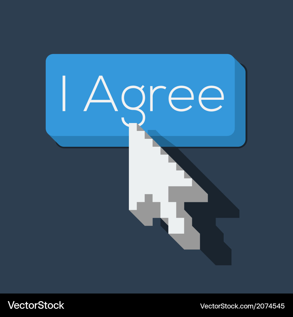 Agree Button with Cursor vector image