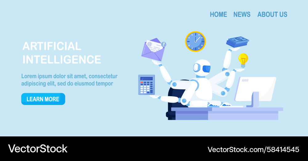 AI for Productivity & Automation Vector Image