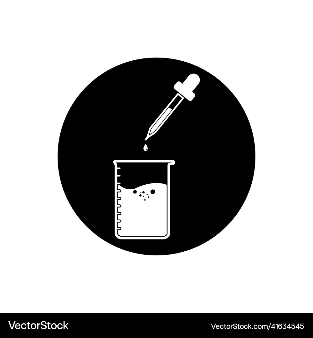 Chemical lab testing icon rounded button style vector image