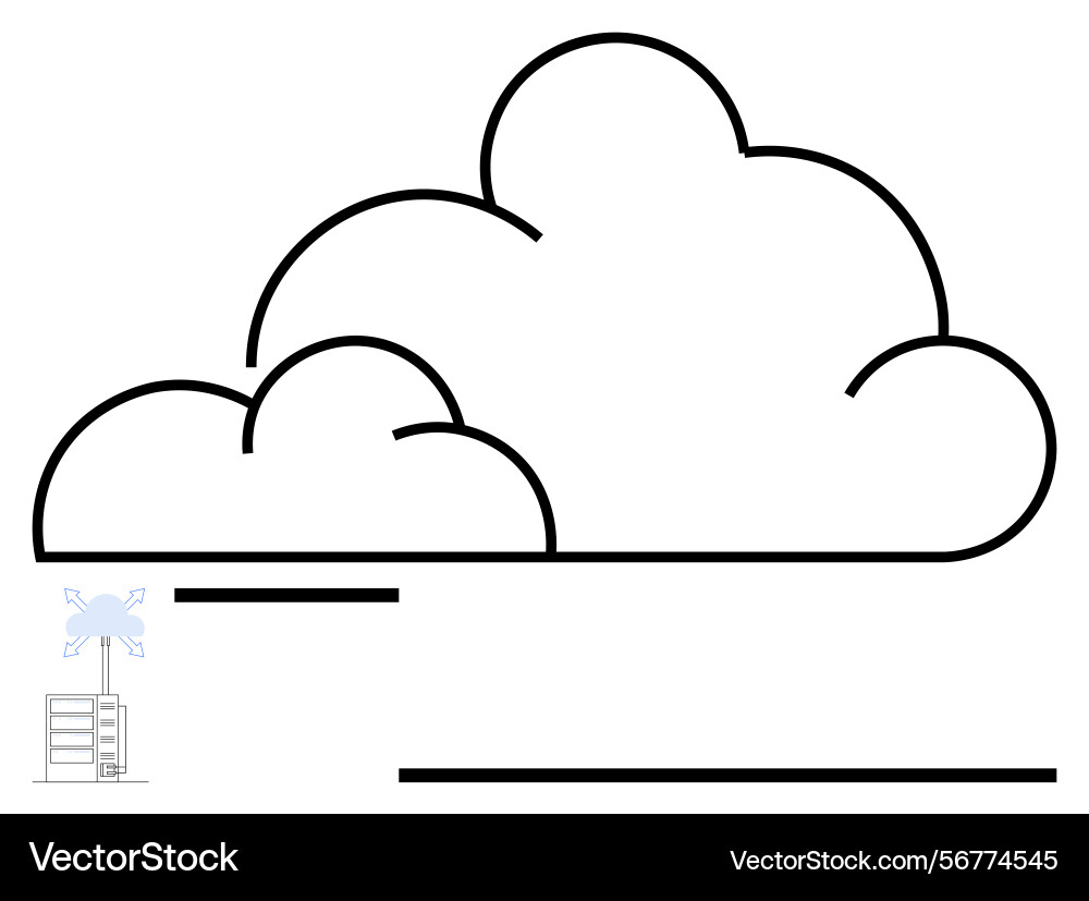 Cloud computing concept with server stack Cloud computing concept with server stack Vector Image