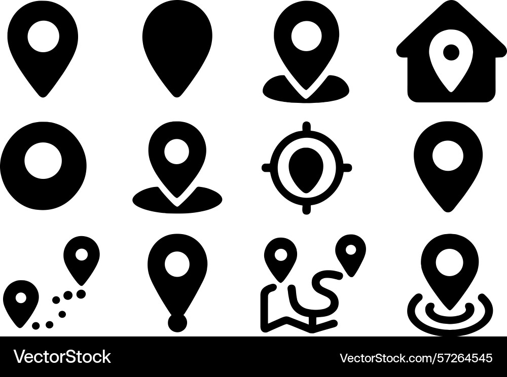 Collection of location markers and map symbols Collection of location markers and map symbols vector image