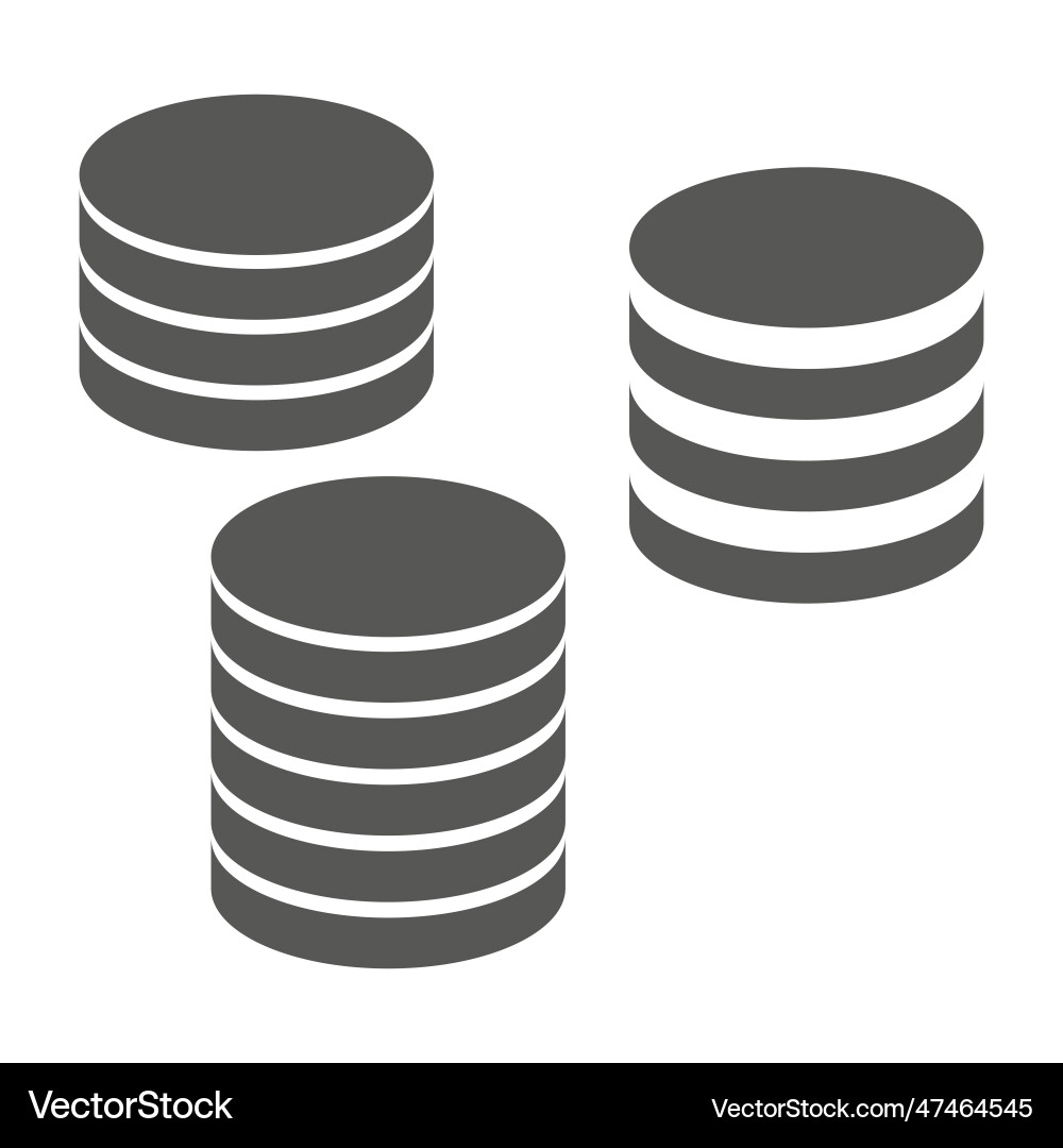 Database icon server cylinders Database icon server cylinders vector image