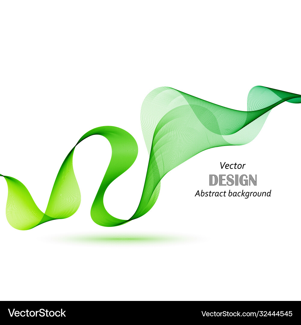 Green design element gradient wave line isolated Green design element gradient wave line isolated vector image