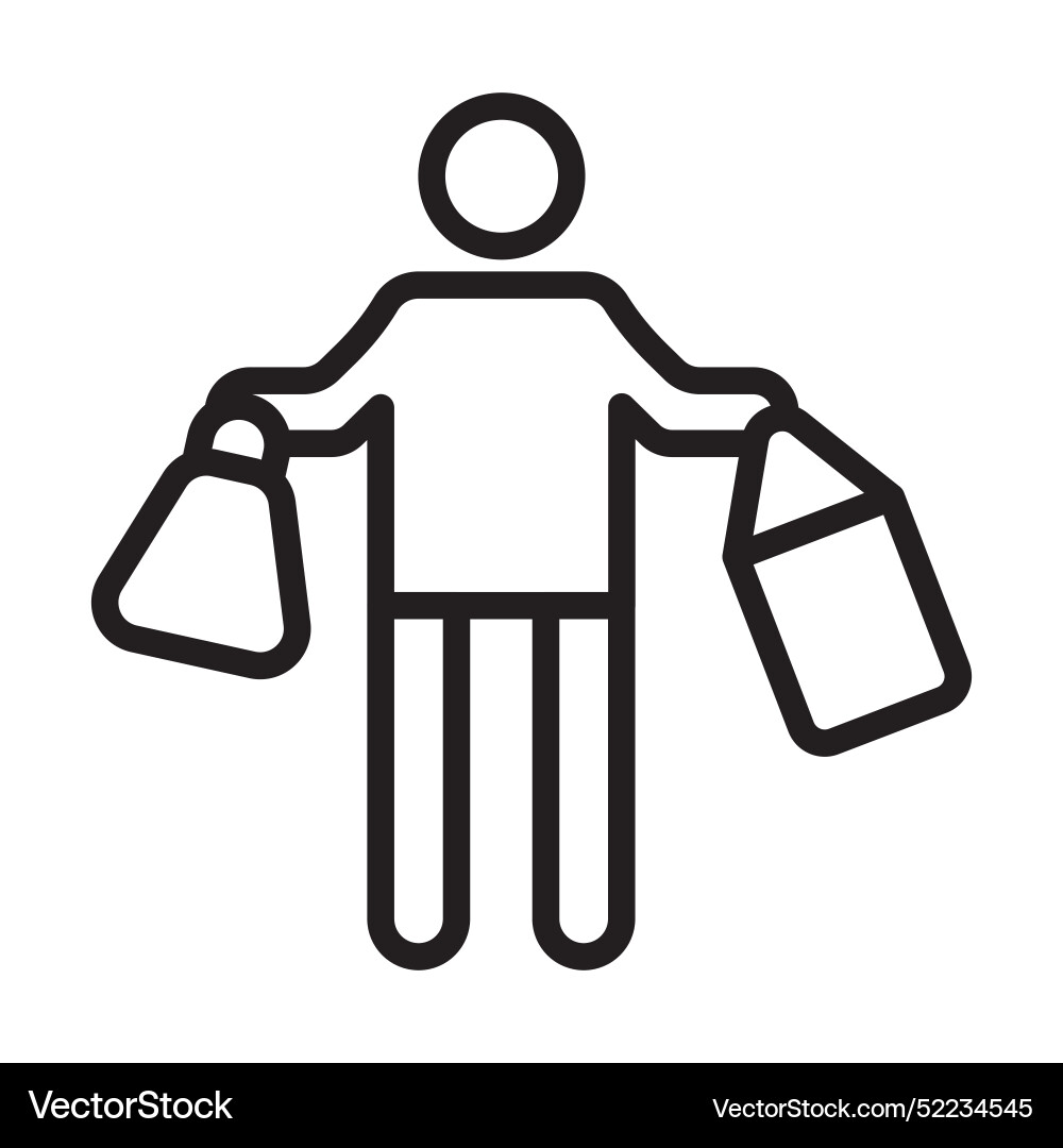Käufer Shopper Icon schwarz Linie Kunst Logo Käufer Shopper Icon schwarz Linie Kunst Logo vektorbild
