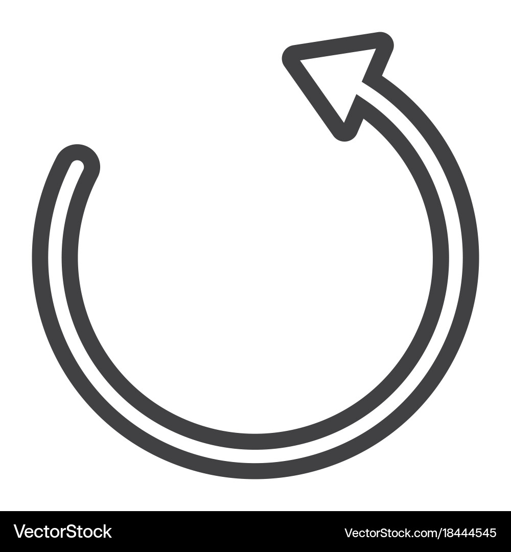 Reboot line icon web and mobile reload sign vector image