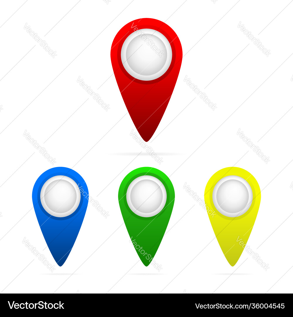 Set bright map pointers pin icon Set bright map pointers pin icon Vector Image