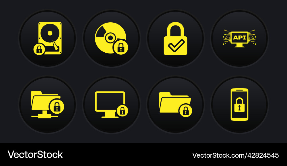 Set ftp folder and lock computer api interface Set ftp folder and lock computer api interface vector image