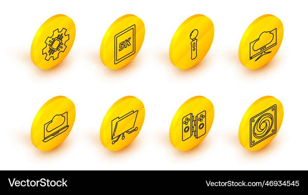Set line computer cooler gamepad folder and lock Set line computer cooler gamepad folder and lock vector image