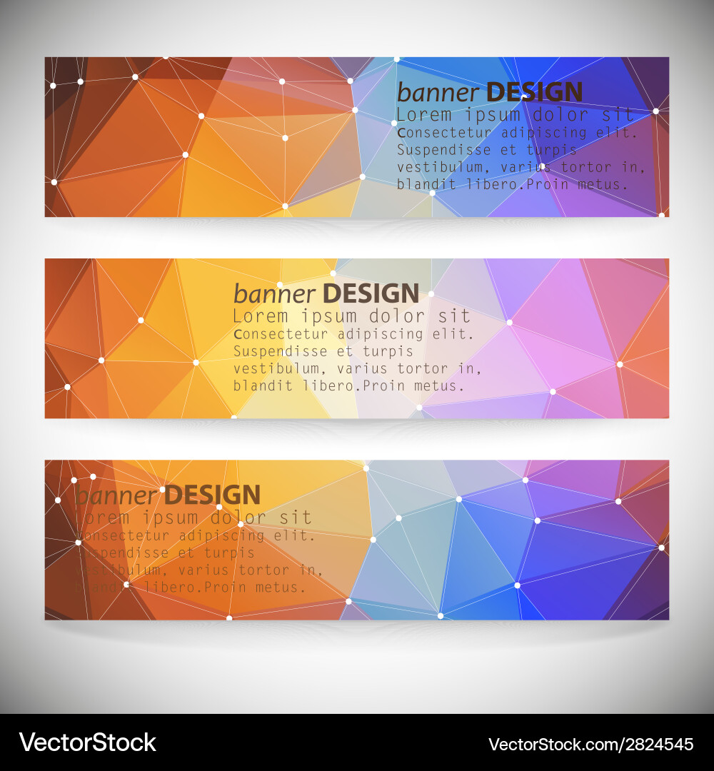 Set with polygonal abstract shapes circles lines Vector Image