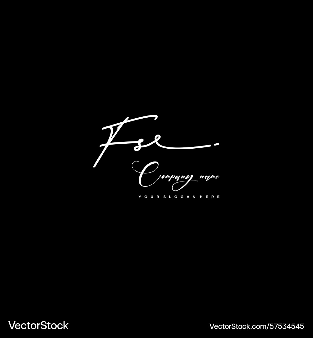 Signature style fs initial logos initials logo Vector Image