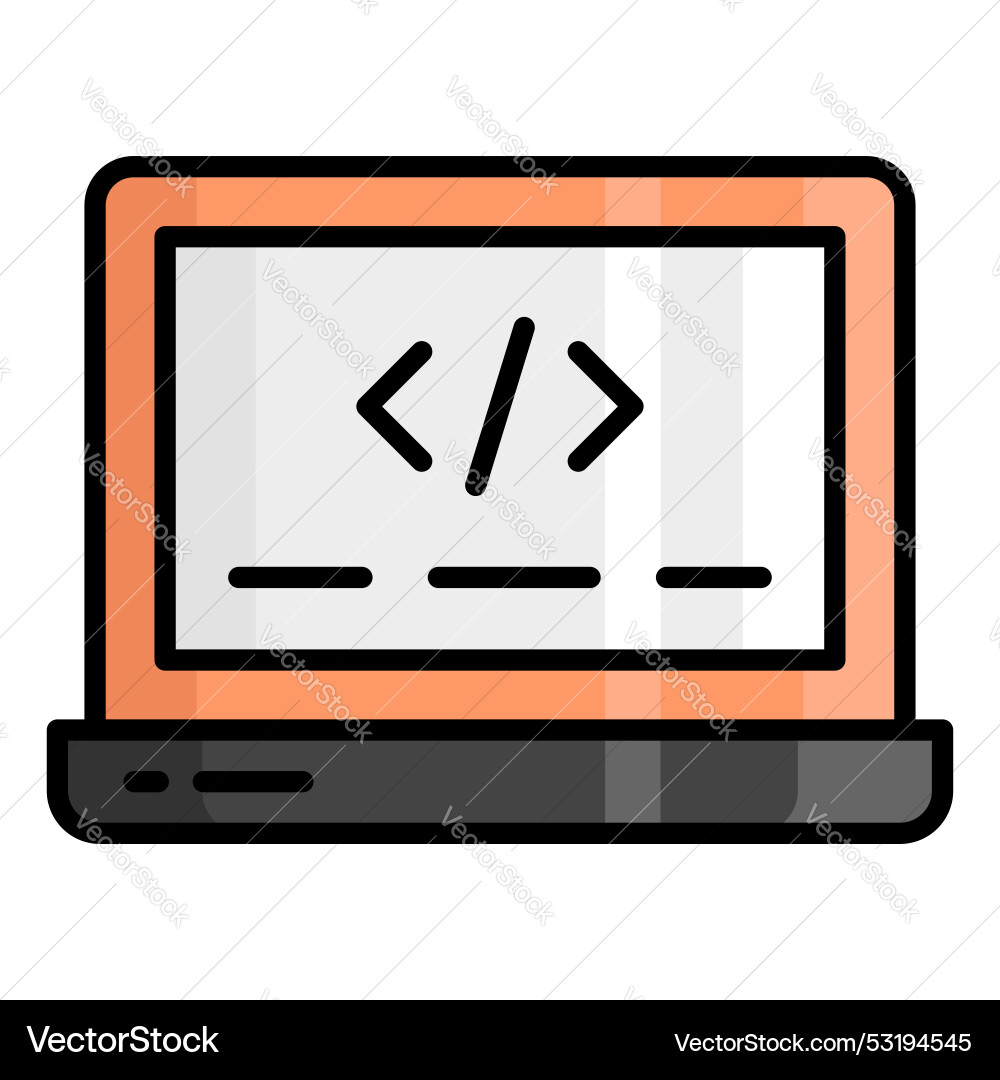 Web-Coding-Symbol im trendigen Stil einfach zu bedienen vektorbild