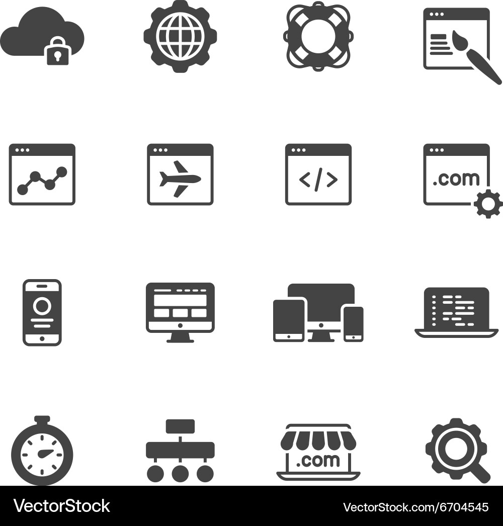 Website Icon Set - Web Development vector image
