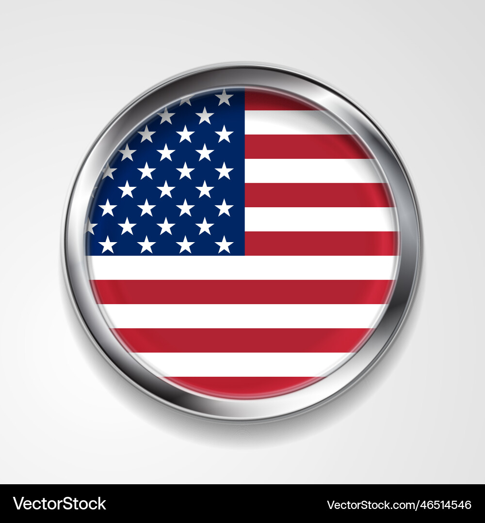 Abstract button with metallic frame usa flag Abstract button with metallic frame usa flag vector image