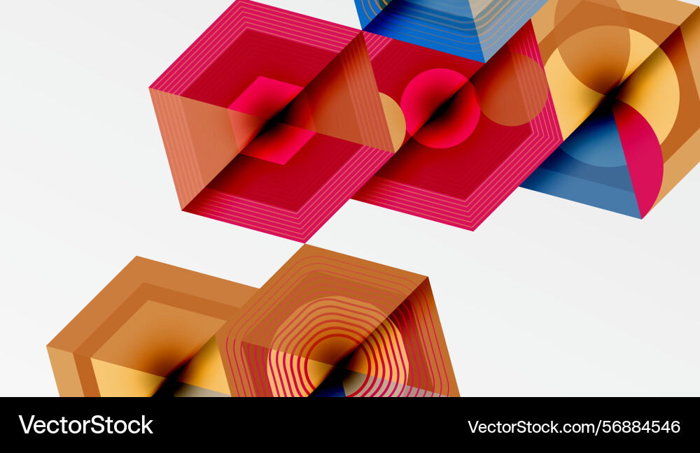 Abstract geometric shapes overlap creating vector image
